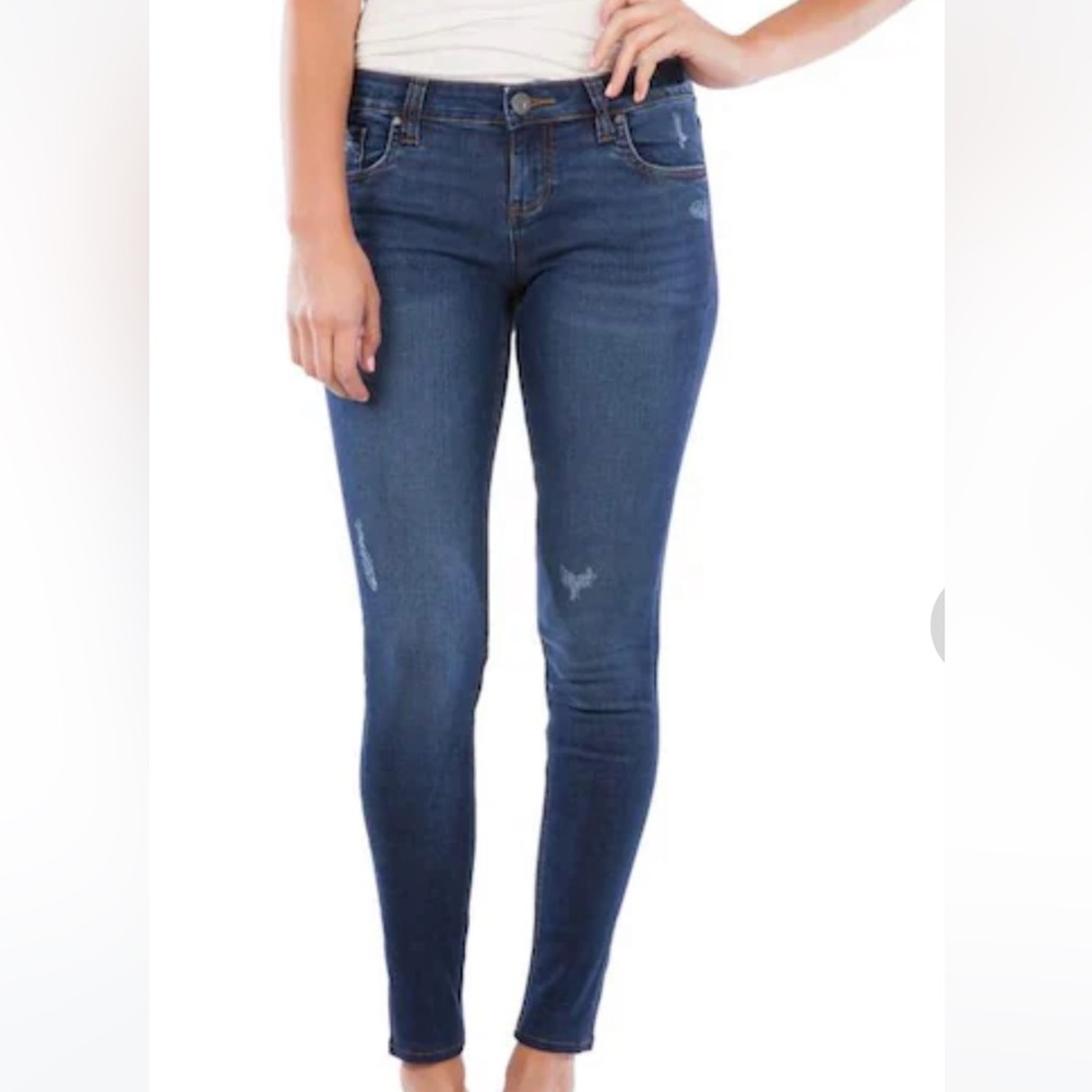 Kut from the Kloth Mia Distressed Skinny Jeans, size 8, 30” inseam